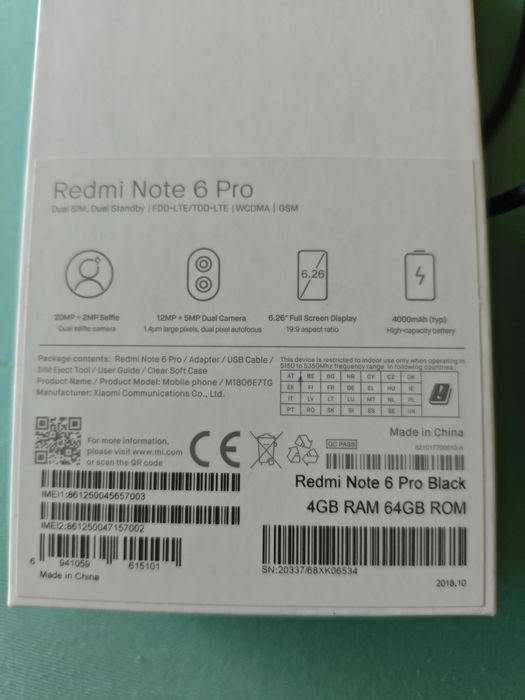 Xiaomi Redmi Note 6 Pro - за ремонт или части