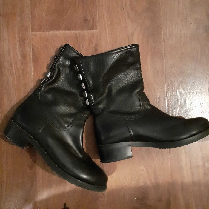 Боти в черно от еко кожа