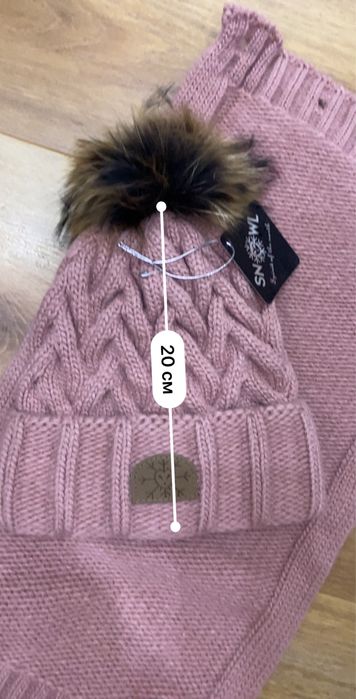 Шапка и шарф розовые