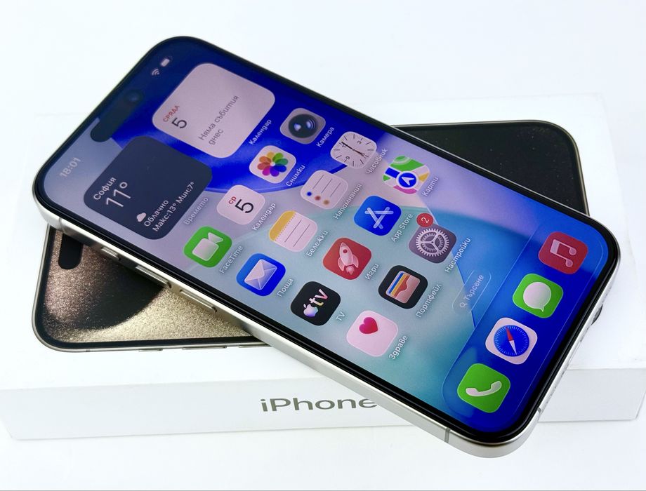 Apple iPhone 15 Pro 256GB Natural Titanium USA Перфектен! Гаранция!