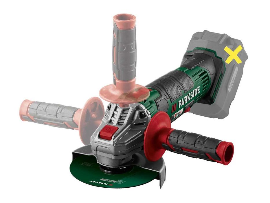 ПРОМО Комплект акумулаторен ъглошлайф Parkside с батреия и зарядно 4А