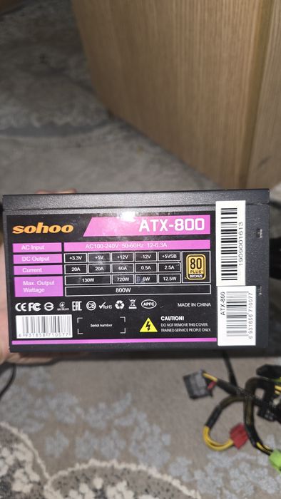 блок питания (БП) Sohoo ATX-800.