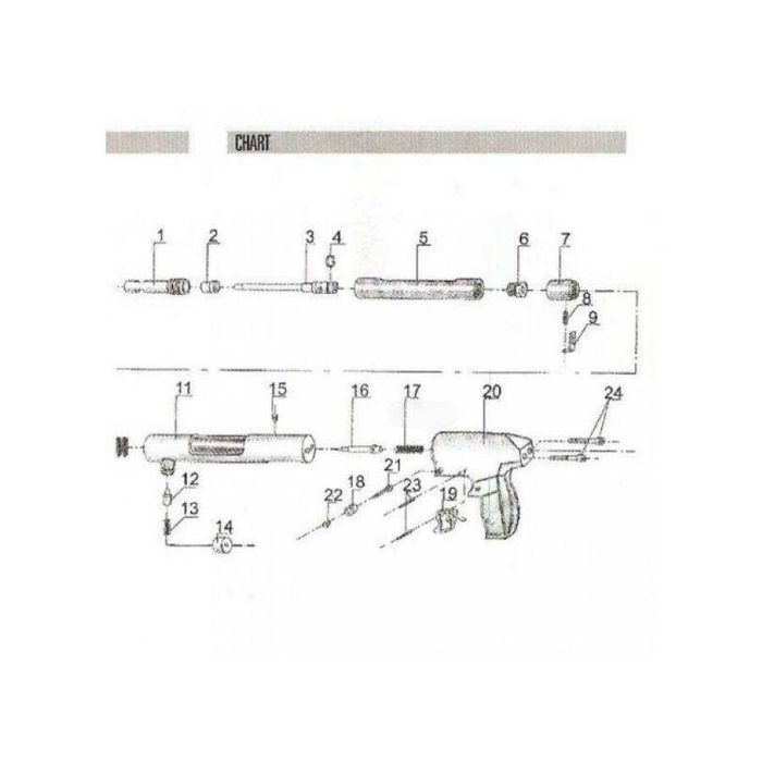 LX307 Cartuș de cuie pentru beton Retur piston semi-automat
