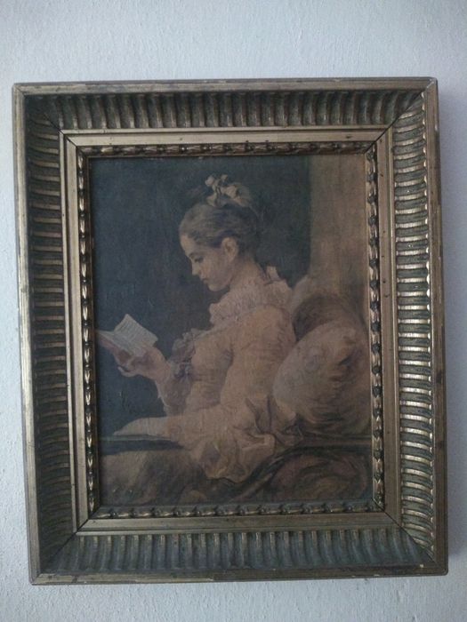 Картина Дамата с книгата.