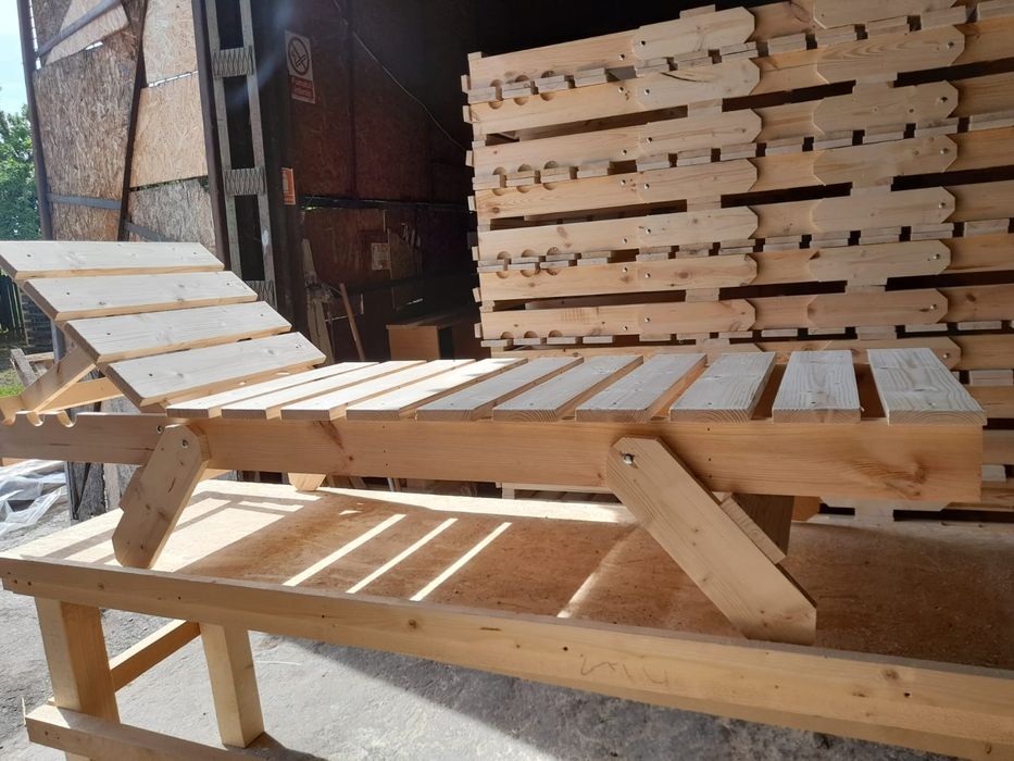 Șezlong lemn masiv pin nordic