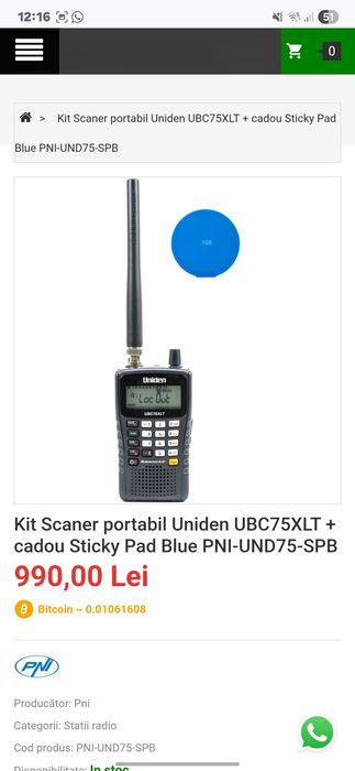 Scanner Radio Scaner Radio Uniden Bearcat UBC75XLT
