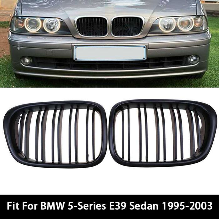 Двойни Бъбреци за БМВ Е39/BMW Е39 (1997-2003) черен гланц -  М дизайн