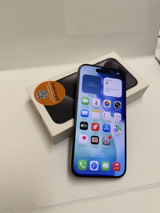 iPhone 15 Pro 128GB – Stare Impecabilă (Ca Nou) – Titanium