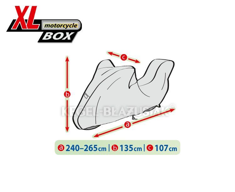 Prelata, husa exterioara motocicleta + TopCase XL 240-265/135/107cm huse moto
