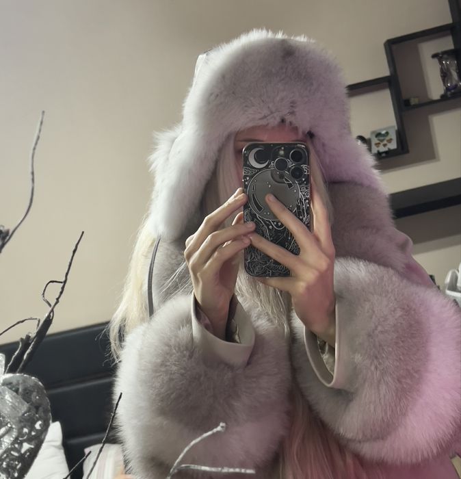 Шапка ушанка от естествен косъм (лисица)