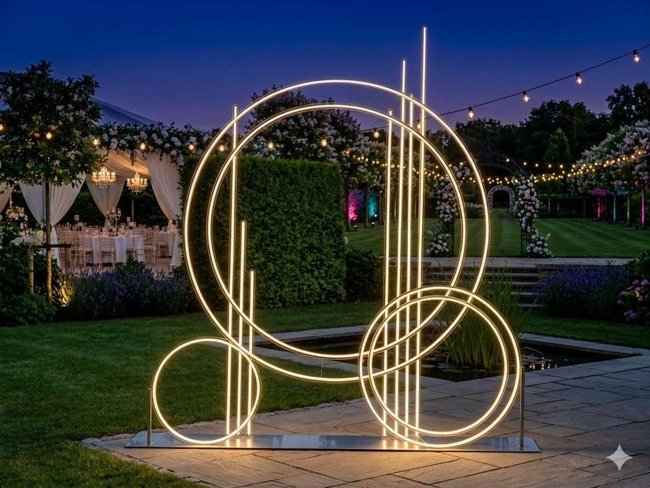 Модерна светеща арка за събития и фотозони