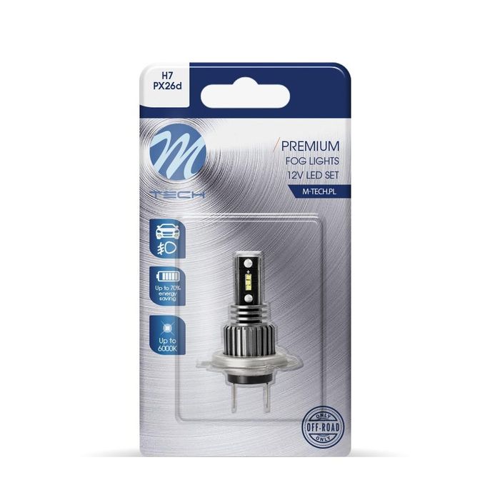 крушка диодна m-tech premium lb507w-01b - h7, 12-24v 6x1616smd ...