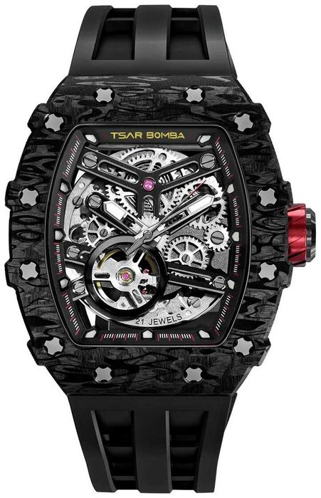 Нов часовник TSAR BOMBA Carbon Fiber Automatic JYTB8208CFB - гаранция
