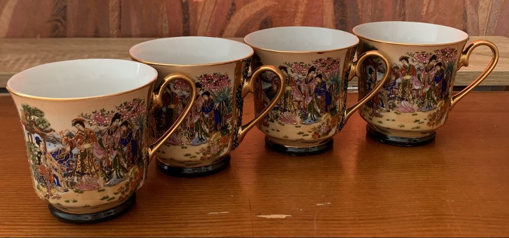Serviciu de cafea/ceai din portelan chinezesc in stil Satsuma, 11 piese