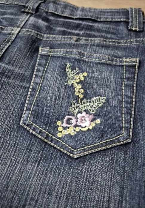 Fustă Blugi Obietivo Industry, Mărimea S - Detalii Florale Unice!