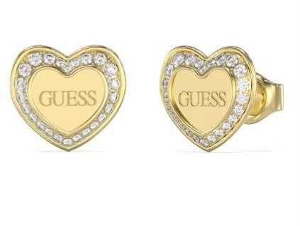 Сърцевидни Обеци Guess, с лого и  сертификат/ карта за автентичност