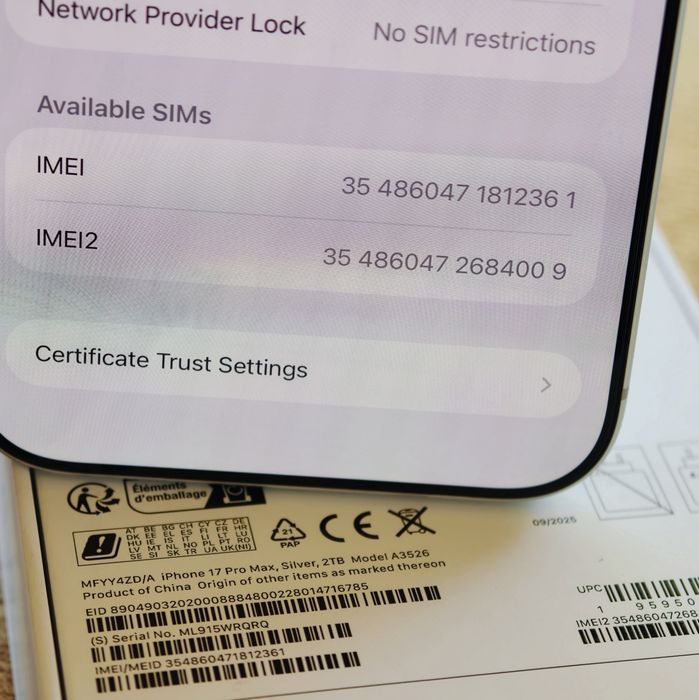 Iphone 17 Pro Max Silver 2TB Като Нов! Гаранция Технополис!