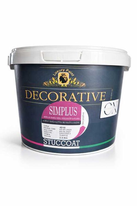Vopsea decorativa SIMPLUS cu efect glitter pe baza de acril 2.5 kg