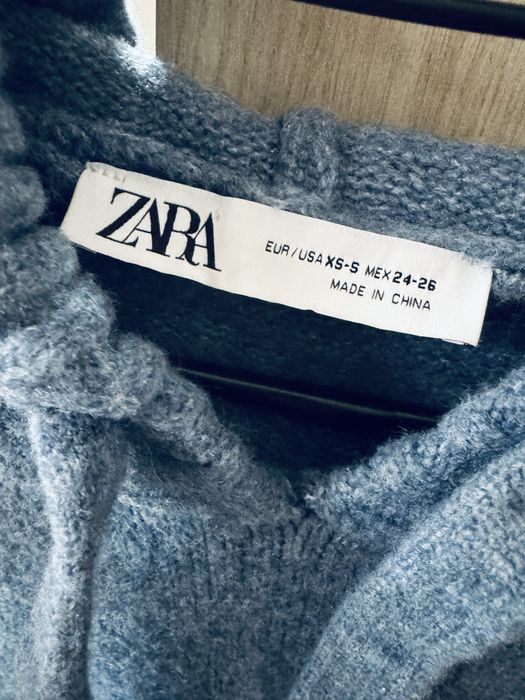 Hanorac din tricot cu gluga ZARA (XS-S)