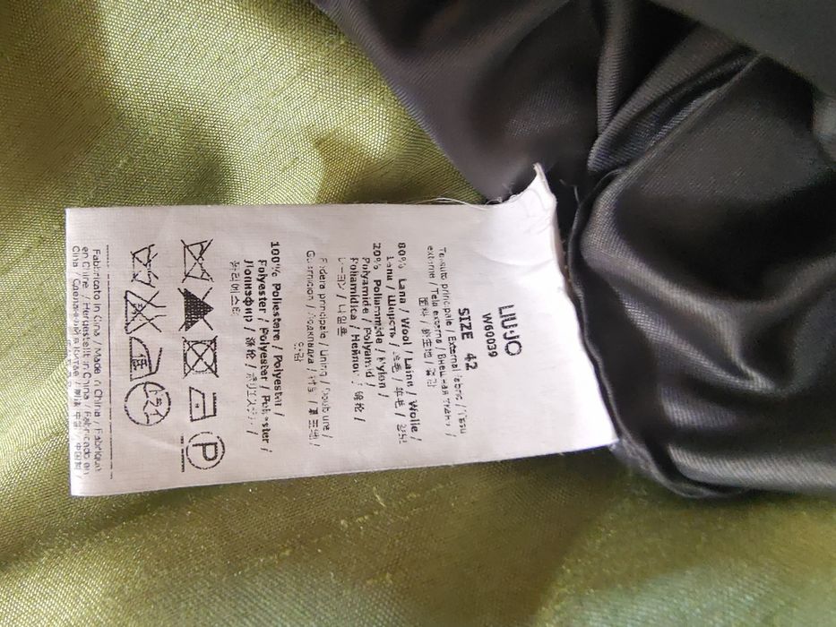 Palton, culoare kaki, lână, Liu Jo