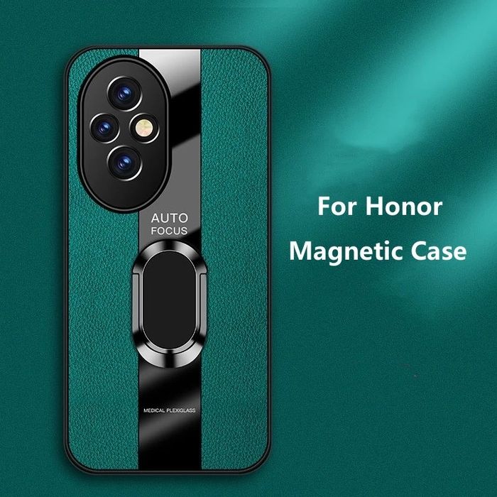 Honor 200 / 90 Lite / PORSCHE Кожен кейс гръб с магнитен пръстен