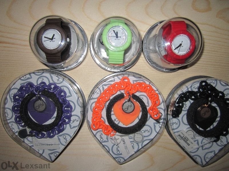 Hip Hop Часовник Swarovski и Гривни Оpsobjects Внос от Италия!