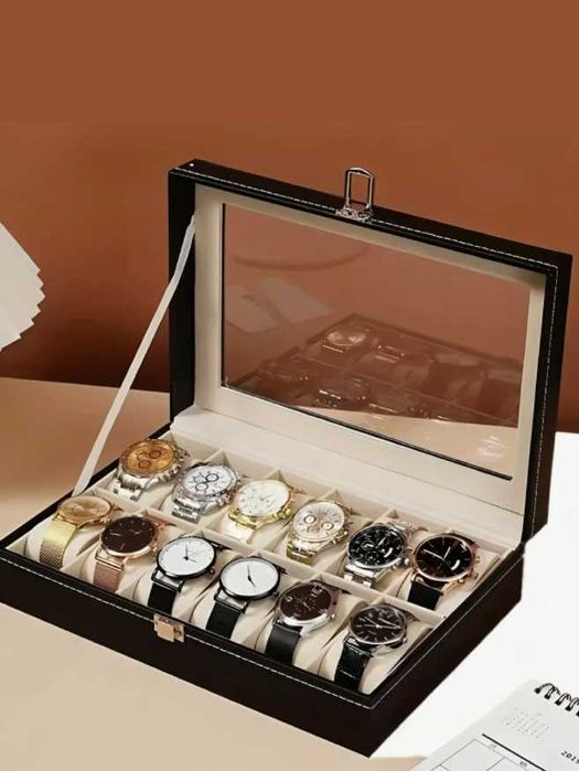 Шкатулка органайзер для часов большая 12 мест – ДОСТАВКА В ОДИН ДЕНЬ