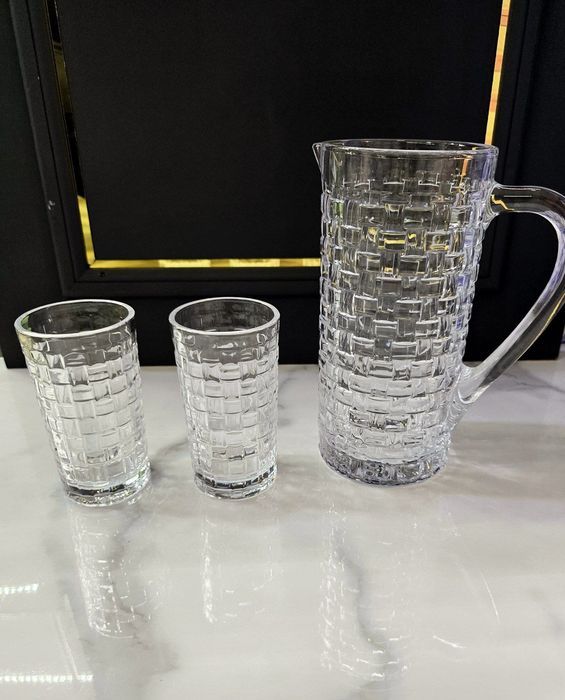 Графин и стаканы “Crystal Grid” – изысканный набор для дома