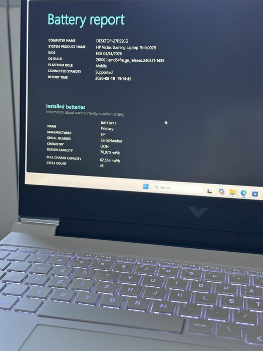 Laptop Gaming HP Victus 15 | Intel i7-13620H | 16GB RAM  DDR5 | RTX 5060 | SSD 512GB | NOU 45 Cicluri de Incarcare !