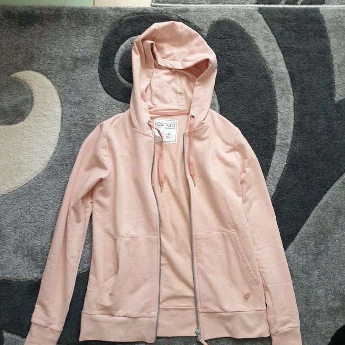 Pulover hanorac gluga bumbac bio esmara roz pudrat. Mar 38-40