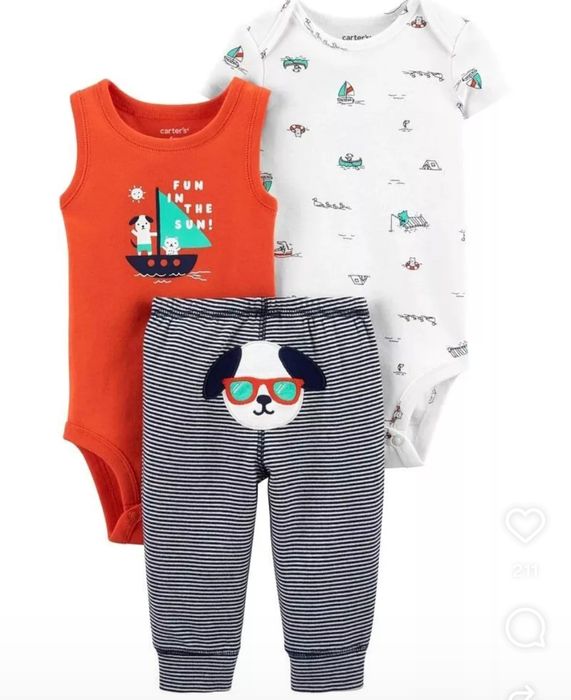 Setul Carter's Set 3 piese pantaloni body 2 ani