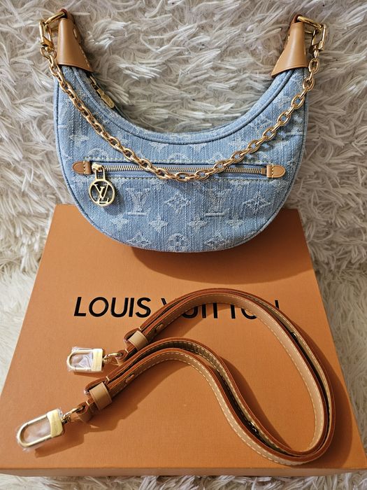 Geantă Louis Vuitton Loop By The Pool, denim și piele naturală