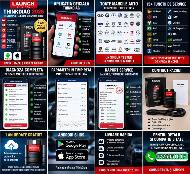 Tester Launch ThinkDiag 2026 ORIGINAL FULL  Activ –Diagnoza  pe Android/iOS