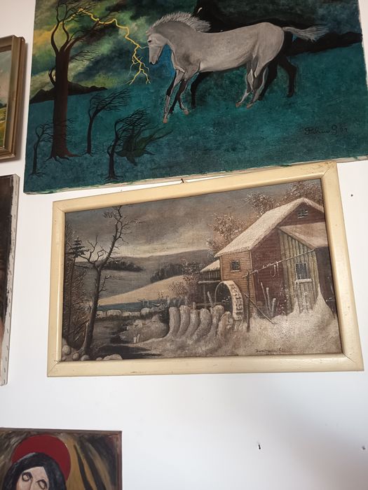 Tablou Pictor Român "Moară Veche" Pictat În Ulei Și Semnat