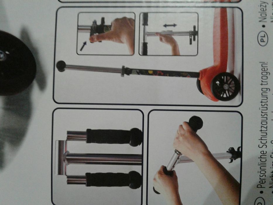 Trotineta cu 3 roti (2 pe fata), inaltime ghidon regl, h65-75cm, noua