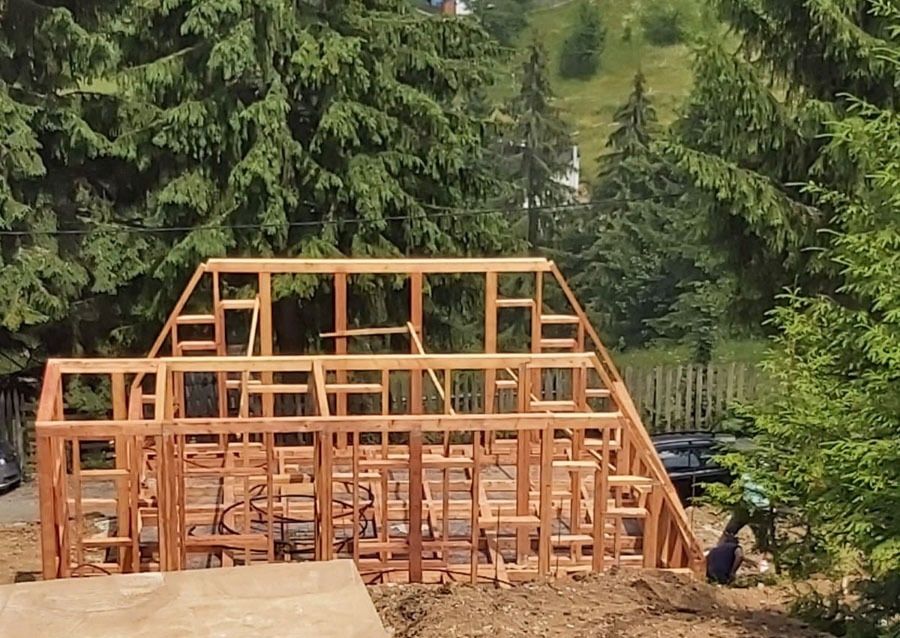 Case lemn Aframe case stil amrican in fabrică