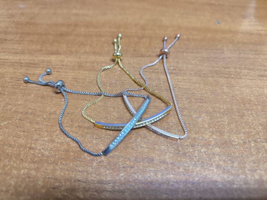 Нежна дамска гривна с цирконий 3 цвята