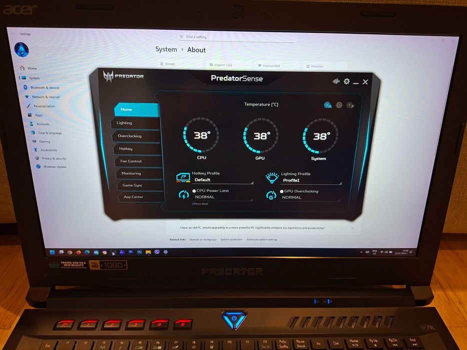 17" Лаптоп Acer Predator Helios 500, i7, 1070 8GB, 32 GB RAM, 1TB NVME