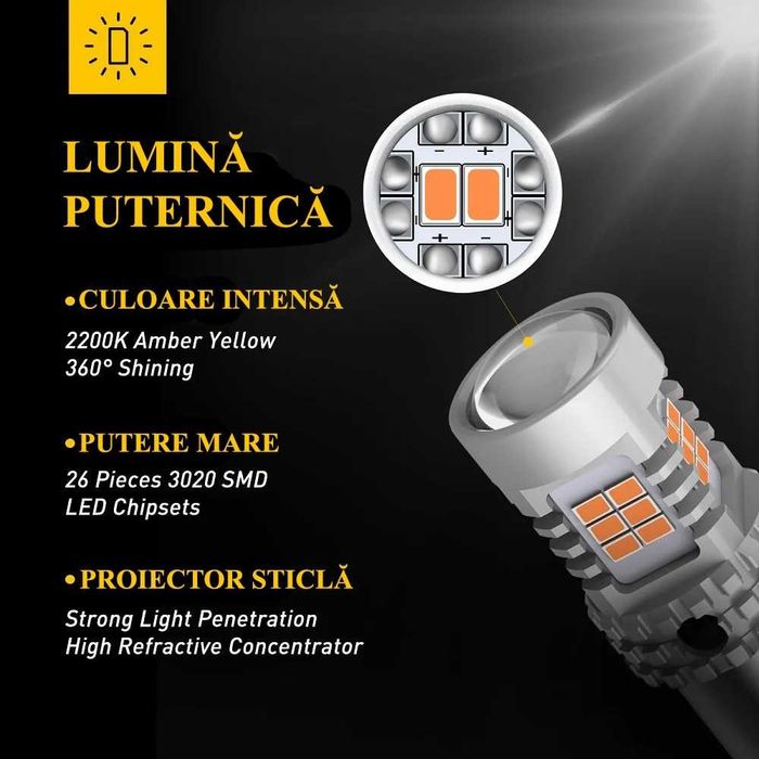 Set 2x Becuri LED Semnalizare AUXITO® BAU15S PY21W Canbus