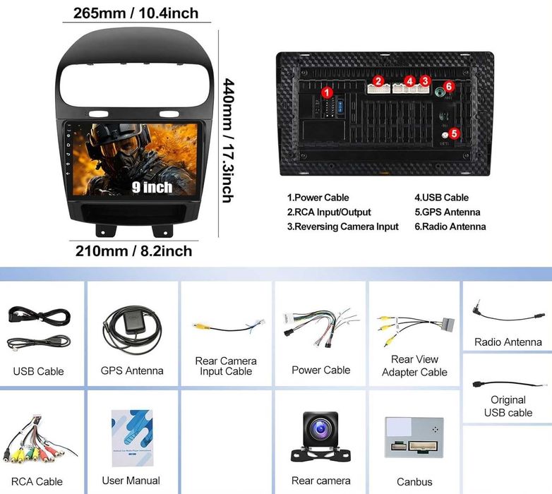 Мултимедия за Dodge Journey Fiat Freemont навигация Android 2DIN плеър