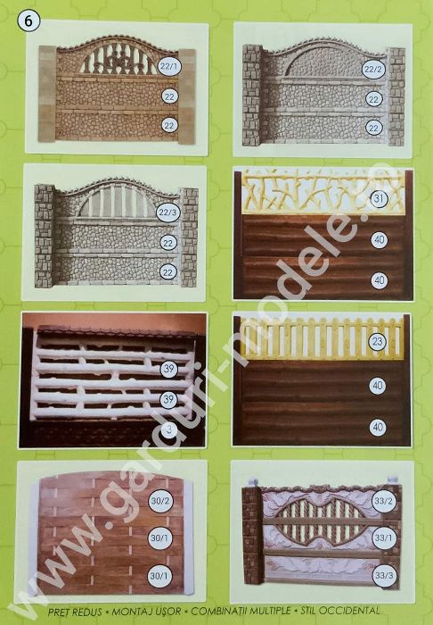 Placi pentru garduri. Panouri beton armat Harlau. Livrare rapida .