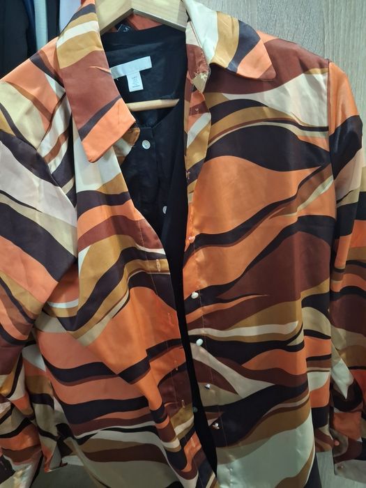 Тигрова черна кожена риза