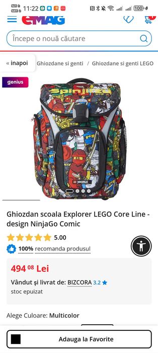 Ghiozdan Lego ninjago spinjitsu