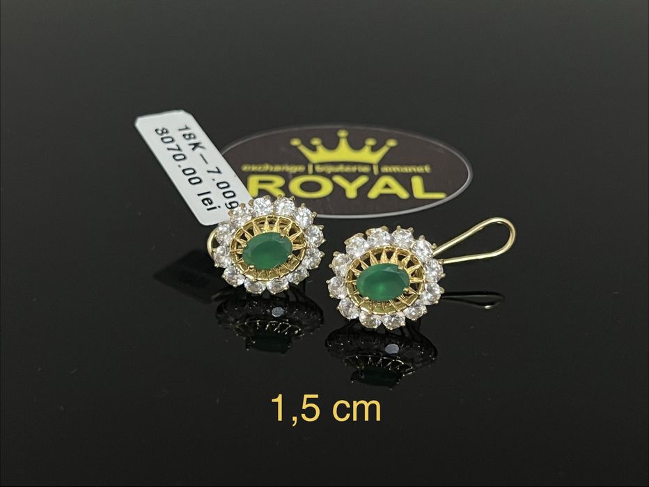 Bijuteria Royal CB : Cercei dama aur 18K 750  7,00 gr