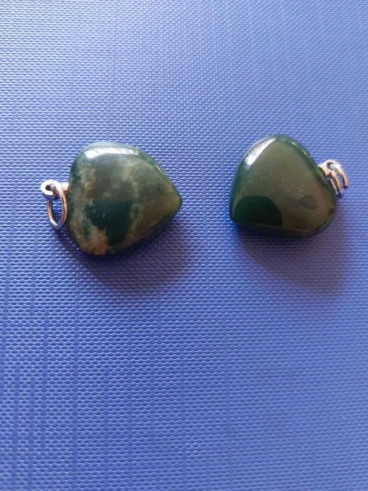 Cercei vintage cu piatra jasp verde