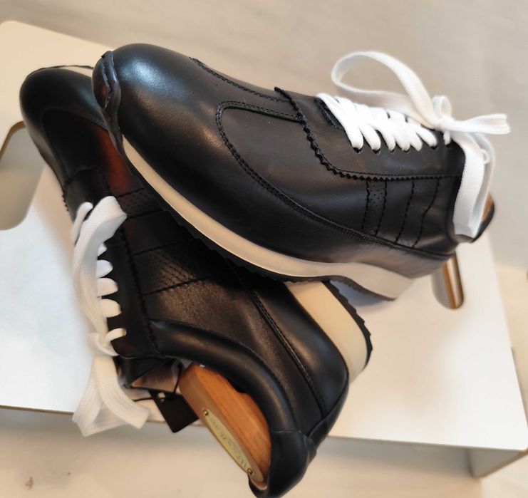 Pantofi sport casual 40 premium ZARA NOI piele naturala moale negru