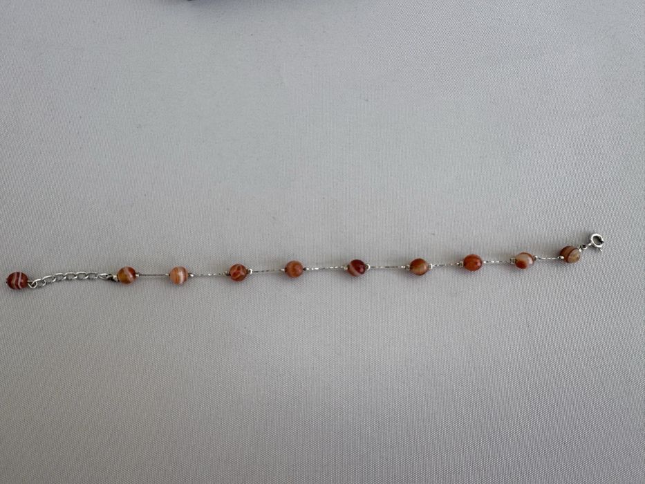 Bratara din argint si agate