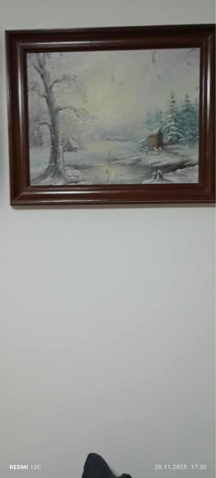 Tablou pictat -peisaj de iarna