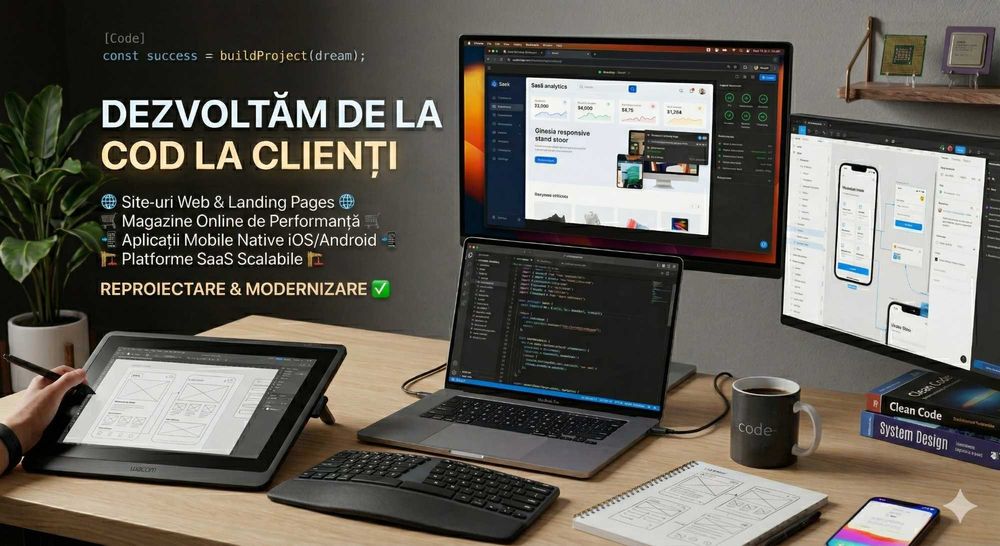 Site Web, Magazin Online & Aplicatii Mobile – Design Modern & Performanta