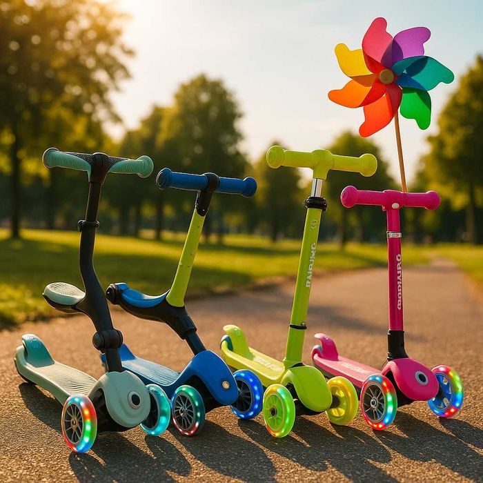 Globber Go Up Active Lights, 3в1, самокат,c 15 меc, до 50 кг